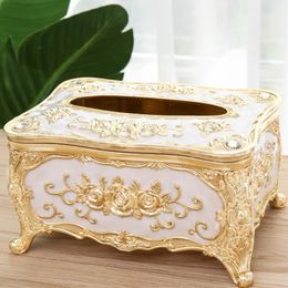 Acrylic Tissue Box Universal Luxury European Paper Rack Office Table Accessories Home Office KTV Hotel Car Facial Case Holder LJ200819