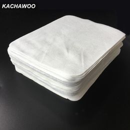 Kachawoo 100pcs White Colour Sea Island Microfiber Cloth Glasses Cleaning Cloth Suede Lens Cleaning Wipes Accessories 201021