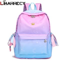 Designer-Cute Ribbons Backpack Female Simple Lovely Headphone Plug Backpack for Children Large Capacity Nylon School Bag for Girls 2018