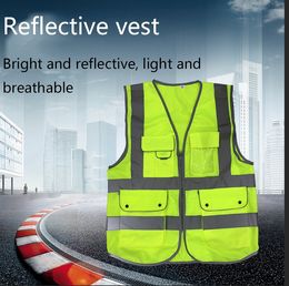 Full-reflective Vest High-end Traffic Cycling Clothing Construction Site Construction Road Multi-pocket Vest Safety Protective Clothing