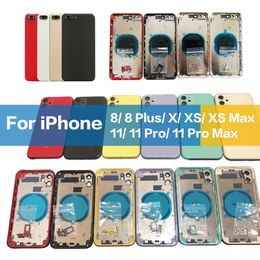 OEM Housing For iphone 8 8Plus X XR XS 11 12 13 Pro MAX Back Glass Middle Frame Chassis Battery Rear Cover Full Housing Assembly