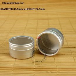 Hot 50pcs/Lot Promotion 20g Aluminum Cream Jar 2/3OZ Metal Display Lid 20ml Women Cosmetic Pot Smaple Makeup Test Sample Bottlegood qualitty