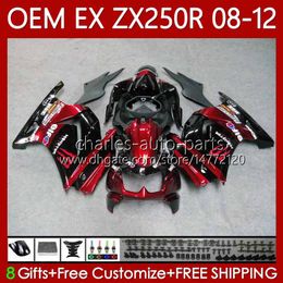 Injection OEM For KAWASAKI NINJA ZX-250R EX250 ZX250 R EX ZX 250R 2008-2012 Body 81No.215 EX-250 ZX250R 08 09 10 11 12 Red black EX250R 2008 2009 2010 2011 2012 Fairing