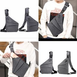 Digital Storage Waist Package Grey Canvas Multi Function Motion Bag Anti Theft Outdoors Men Chest Backpacks Travel 11 5bl N2