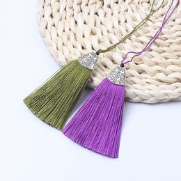 10pcs 8cm Colorful Silk Tassel With Caps Decorative Tassel Pendant Earrings Charm For Diy Jewelry Making Hangling Accessories H jllesO