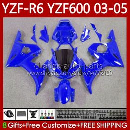 Body Kit For YAMAHA YZF-R6 YZF600 YZF R6 600CC 2003-2005 Cowling 95No.222 YZF R 6 YZFR6 03 04 05 Bodywork Gloss blue YZF-600 600 CC 2003 2004 2005 Motorcycle Fairing