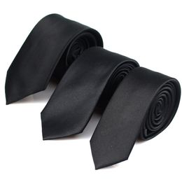 Groom Ties Classic Black Ties for Men Silk Mens Neckties Wedding Party Business Adult Neck Tie Casual Solid