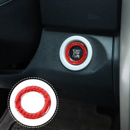 Car Engine Start Button Cover Decoration Stickers Red Carbon Fibre 1pc for Dodge RAM 2010 UP Auto Interior Accessories