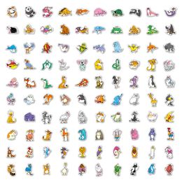 100PCS Pack No-Repeat Animals Stickers Cartoon Dog Cat Lion Fish Elephant Panda Sticker Cute Kids Graffiti Decals For Guitar Skateboard