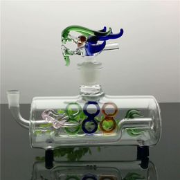 1pcs Starbucks Hookah Glass Bongs Accessories Glass Smoking Pipes colorful mini multi-colors Hand Pipes Best Spoon glas