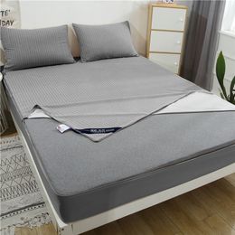 New Waterproof Mattress Cover Six sides full package solid color Mattress Protector Cover Waterproof Bed Sheet Free shipping 201218