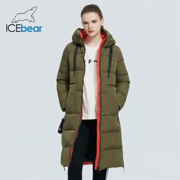 ICEbear New Winter Women Jacket High Quality Long Woman coat Hooded Female Parkas Stylish Women's Brand Clothing GWD19507I 201217