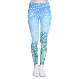 Christmas Style Women Legging Aurora Winter Printing Fitness Leggings Fashion Cosy High Waist Woman Pants H1210