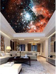 3d murals wallpaper for living room 3d ceiling murals wallpaper Starry sky stars clouds ceiling