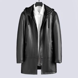 Genuine Leather Jacket Men Black Sheepskin Coat Winter Real Mink Fur Jacket Male Snow Coats Hoodies Windbreaker New Fashion