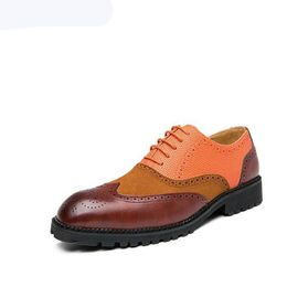 High Quality Leather Oxford Men Brogues Shoes Lace-Up Bullock Business Dress Shoes Male Formal Shoes Plus Size 38-48