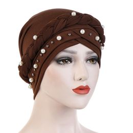 New Fashion Hat Women Solid Casual Plait India Hat Muslim Ruffle Cancer Chemo Hat Beanie Scarf Turban Head Wrap Cap