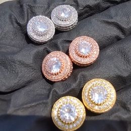 Fashion Earrings Popular Jewelry Fashion Women Mens Earrings Hip Hop Diamond Stud Earings Iced Out Bling CZ Rock Punk Round Wedding Gift
