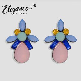 Stud Elegance Bohemian Big Earrimgs For Women 2021 Multicolored Acrylic Insect Brincos Fashion Jewery Wedding Party Gift Sister1