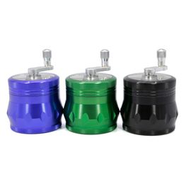 Side Concave Rocker Herb Grinders 55mm OD Smoking Accessories Aluminium Alloy 4 Layers Tobacco Crusher Hand Herb Grinder GR344