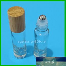 20/40PCS 10ml Glass Refillable Bottles Roll On Bottles Portable Perfum Bottles Conveniet Lip Balms With Roller Balls Bammboo cap