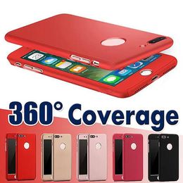 360 Degree cases Full Coverage Protection With Tempered Glass Hard PC Cover For iPhone 13 pro max 12 mini 11 XS XR X 7 8 plus 6S 5s