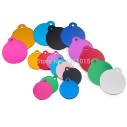 Wholesale 100 Pcs Round Anodizing Dog ID Tags Aluminium Personalized Customized Pet Tag For Dog Engraved Dog Name Tag Pendant 210201