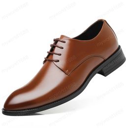 New Men Leather Shoes Business Men'S Dress Shoes Fashion Casual Wedding Comfortable Pointed Solid Colour Men Shoes