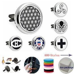 600+ DESIGNS 30mm Opening Air Freshener Aromatherapy Essential Oil Diffuser Locket With Vent Clip(Free 10 felt pads)K2