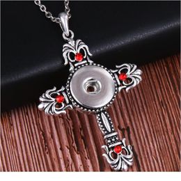 Boom Life Trendy Faith Cross Style Snap Necklace & Pendant With Link Chain Fit 18mm Snap Button Jewellery For Wo jllnxg