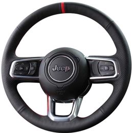 For JEEP Renegade Compass Grand Commander DIY Customised leather hand-sewn steering wheel cover car interior
