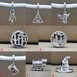 925 Sterling Silver Pendant Owl School String Pendant DIY Beads Fit Pandora Bracelet Necklace Women Jewelry