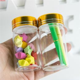 50ml Glass Candy Bottles Box with Gold Aluminum Screw Cap Wedding Gift Jars Party Decoration 24pcs Free Shippinghigh qualtity
