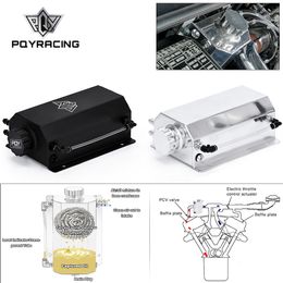 PQY - Universal 2L Alloy Engine Oil Fuel Gas Catch Can Breather Tank Bottle Coolant Radiator Overflow Tank PQY-TK55