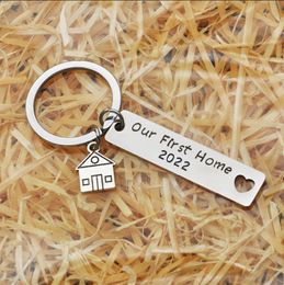 2022 Our First Home Keychains for Housewarming Gift for New Homeowner House Keyring