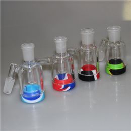 Mini Hookah Glass Ash Catcher with 7ml silicone container 14mm-14mm for glass bong water pipe oil rig ashcatchers smoking accessories