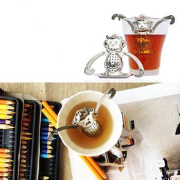 Animal Tea Infusers Stainless Steel Cute Hanging Monkey Tea Infuser Strainers Creative Tea Tool SN4990