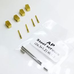 4 PCS Gold Steel Connectors 4 PCS Gold Screws 2 PCS Silver 26.5mm / 1.2mm Screw Links Fit For AP 15400 15300 Royal Oak