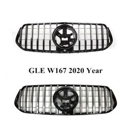 1 Piece ABS Front Auto Grilles Black Silver GT Mesh Grille For M-ercedes B-ENZ GLE Class W167 Car Accessories