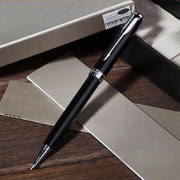 Free Shipping Black Pen Ballpoint Pen Office School Suppliers Metal Gold Silver Stationery Refill 0.7 mm Pens for Writing