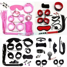 Bondage Slave Under Bed Restraints System Set 8pcs/10pcs Bondage Hand Ankle Cuffs Gag SM #65