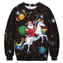 Ugly Christmas Sweater For gift Santa Elf Funny Pullover Womens Mens Jerseys and Sweaters Tops Autumn Winter Clothing 201211