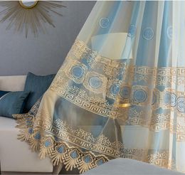 Sheer Curtains Dazzle embroidered window gauze Duoli yarn texture yarns color embroidery curtain in stock