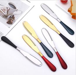 Butter Knife Stainless Steel Knife with Hole Cake Bread Jam knife Bake Cheese Cream Knives Home Bar Kitchen Flatware Tool 8 Colors ZYC14