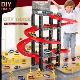 Children's Plastic Parking Toy Set Three-dimensional Multi-layer Car Assembly Rail Car Parent-child Interaction Gift Boy Toys LJ200930