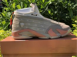 2021 Release Authentic Clot x 14 Low Terra Blush 14S Sepia Stone Desert Sand Men Outdoor Shoes Sneakers Real Carbon Fiber With Original Box