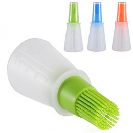 Silicone kitchen tools oil bottle brush with cover barbecue sauce brush scale HH0091SY