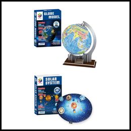 Classic DIY 3D Puzzle GLOBE SOLAR World Famous Architectural Model Playground Assembled Building Model Puzzle Toys for Children