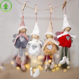 Christmas Angel Plush Doll Girl Ski Pendant Christmas Tree Decoration For Home Xmas Party Kids Gift Bedroom Decoration DHL Free shippin