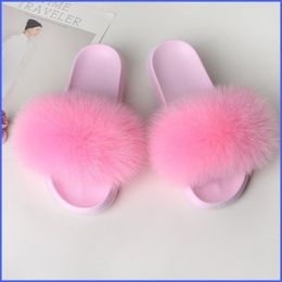 Fur Slides Women Summer Slippers Fluffy Home Shoes Woman Ladies Flip Flops With Fur Female Sandal Furry Pink Luxury Fashion Y200423